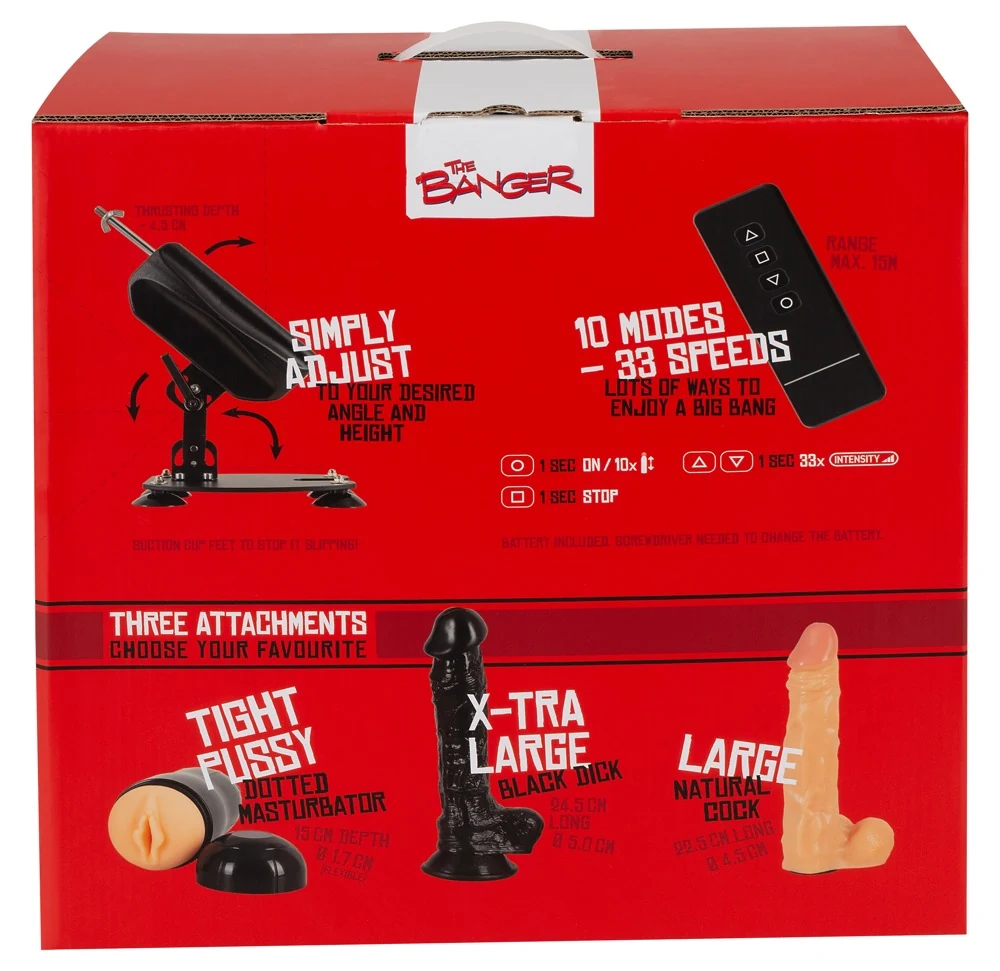 Compacte RC seksmachine met dildo's en masturbator
