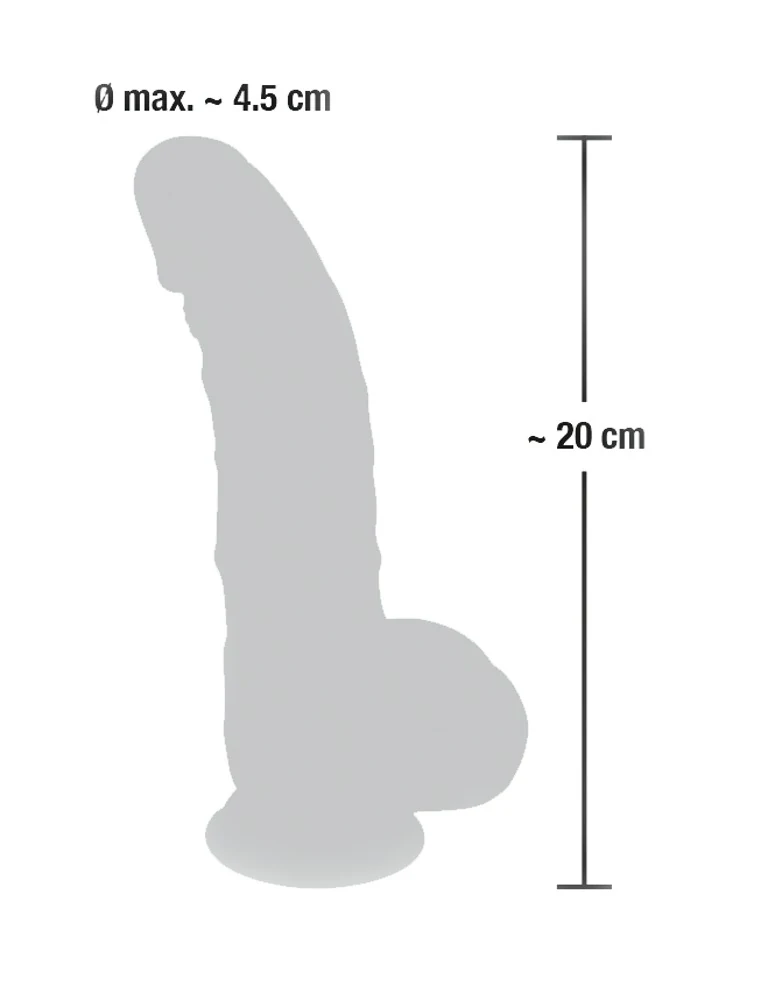 Realistische siliconen dildo met zuigvoet 20 cm