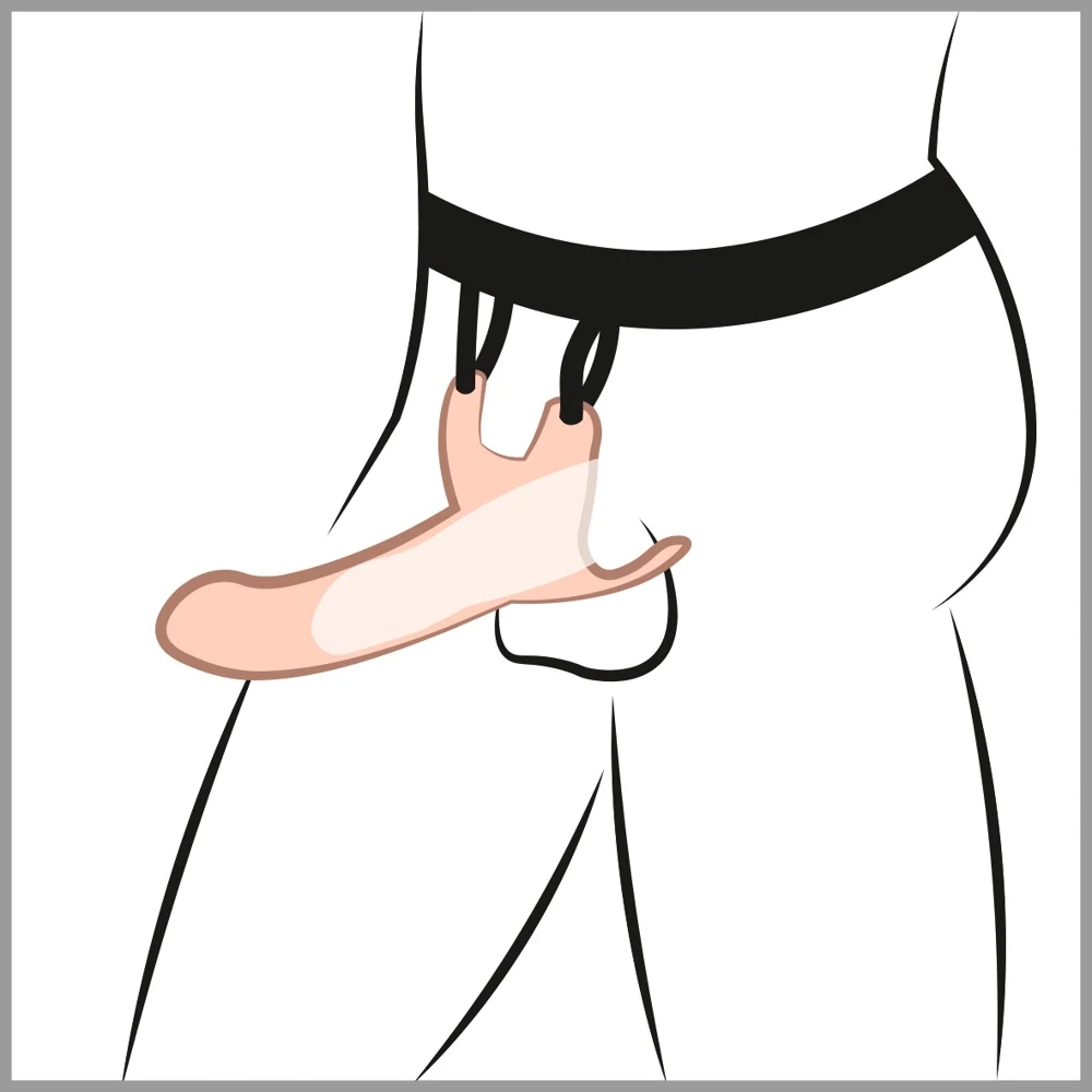 Penis verlenger strap-on met holle dildo