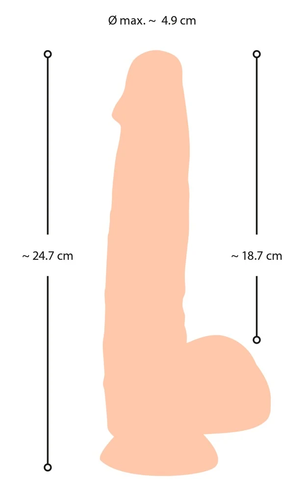 Nature Skin Dildo with moveable 24,7 cm