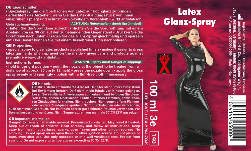 Late X Latex Glanz-Spray reiniger produktpflege