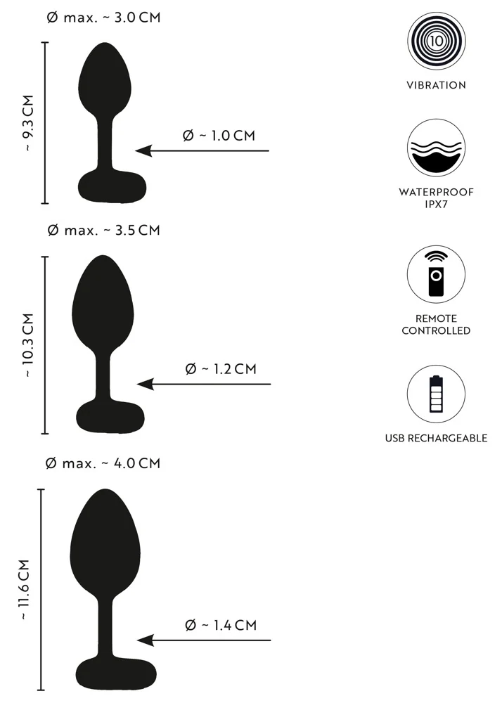 ANOS RC Butt Plug Set with Vibration anal toy