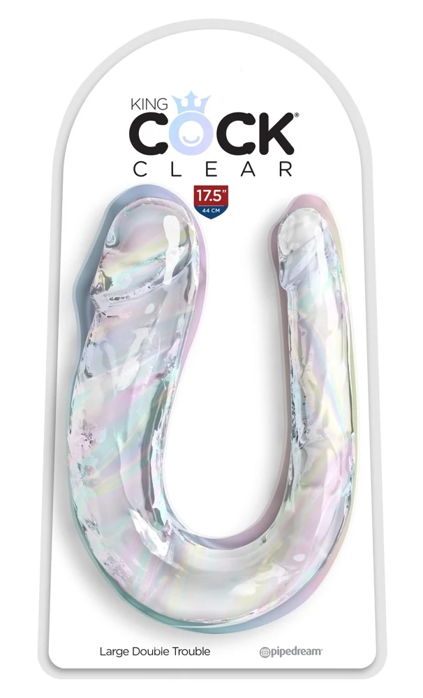 King Cock Clear Double Trouble 44 cm dildo