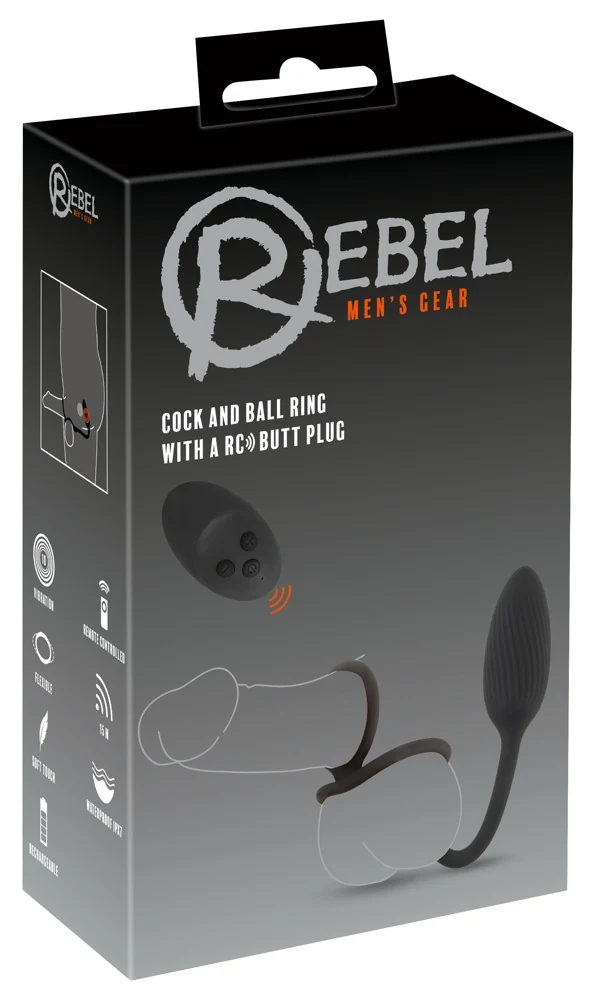 Rebel Cock and Ball Ring with a RC Butt Plug penisring
