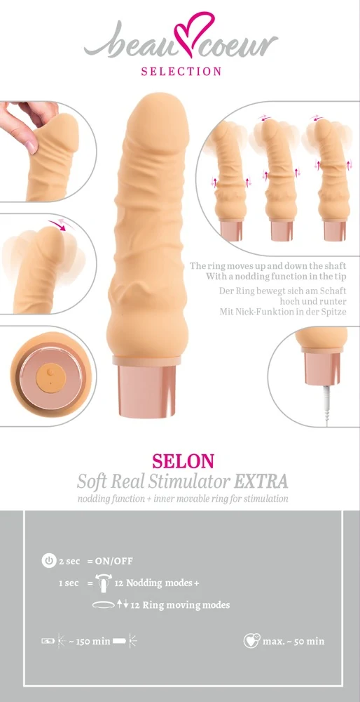 beau coeur SELON Soft Real Stimulator EXTRA 19,7 cm vibrator