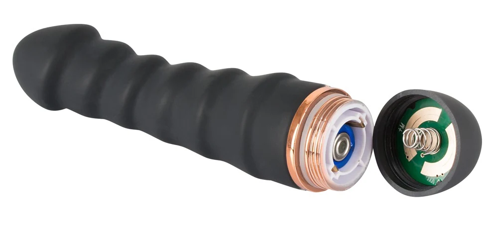Zwarte vibrator met fluweelzacht siliconen oppervlak