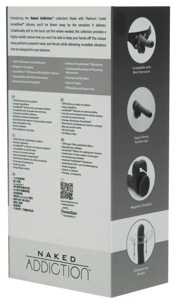 Naked Addiction 8,6" Rotating Thrusting Vibrating Dong vibrator