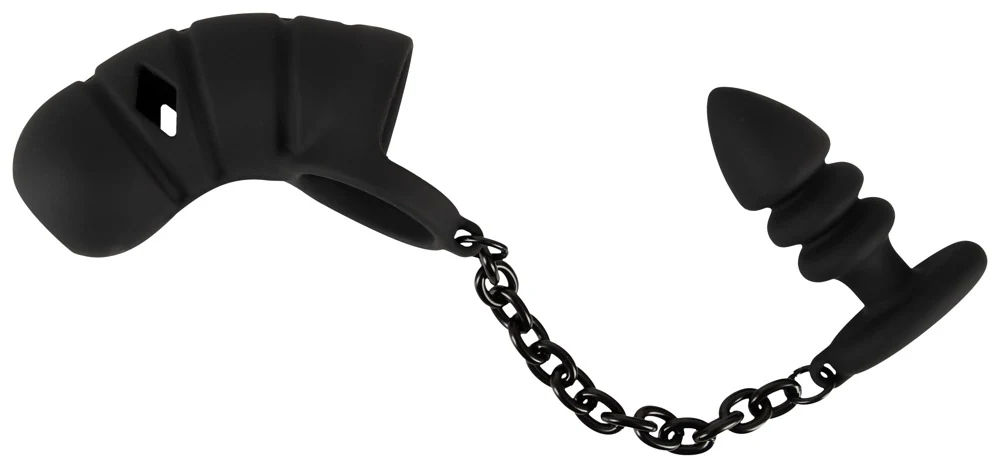 Black Velvets Cock cage with butt plug sonstiges