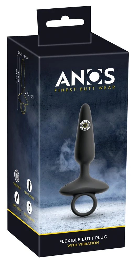 ANOS Flexible Butt Plug with Vibrations 15 cm anal toy