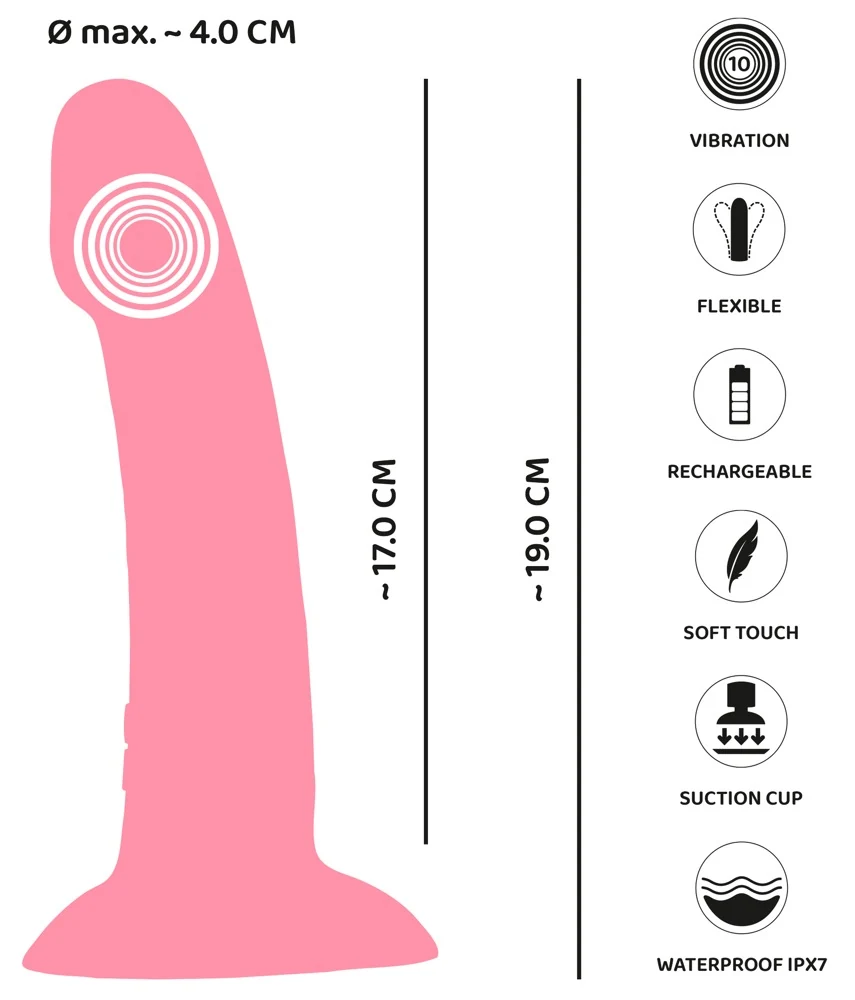 You2Toys Heart Guy Pink 19 cm vibrator