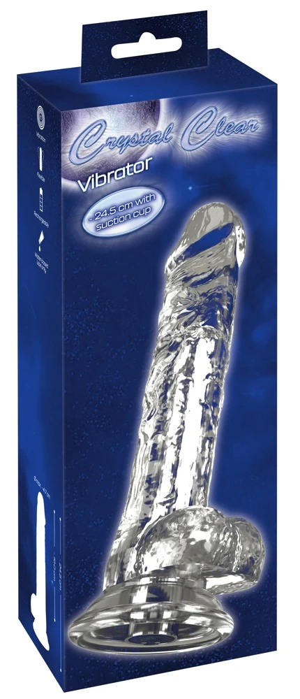 Crystal Vibrator mit Saugfuß 24,5 cm