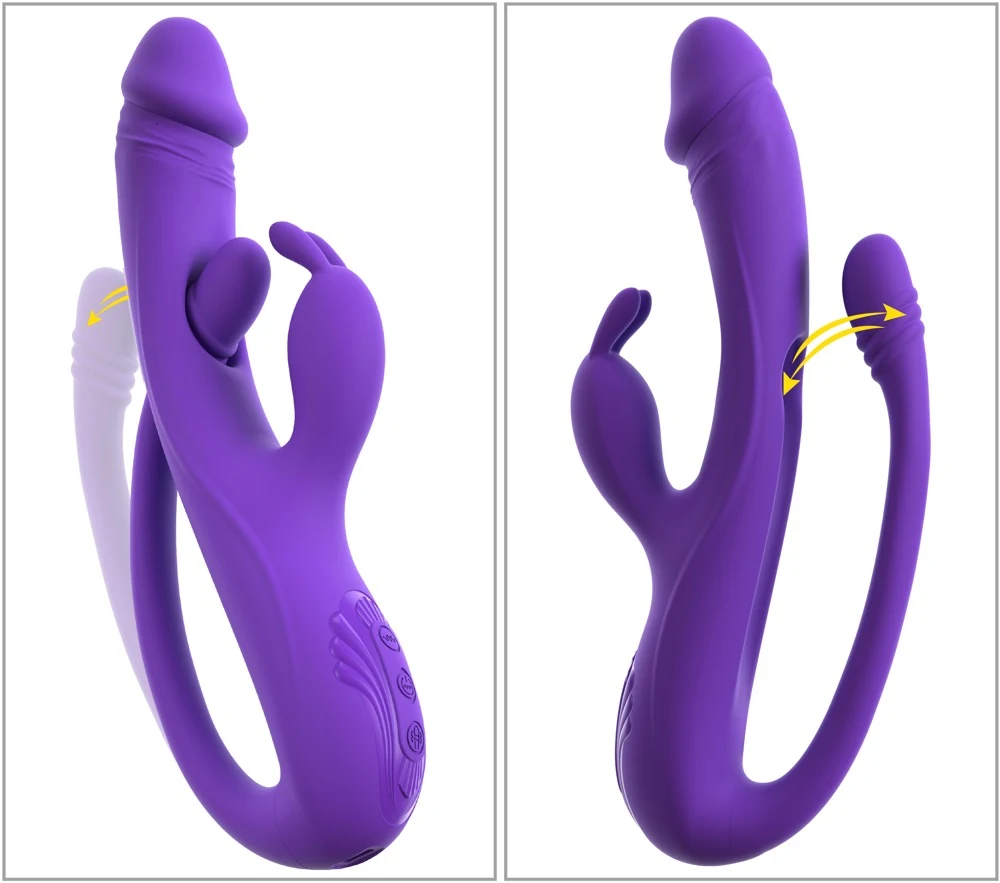 Sweet Smile Rabbit Vibrator with G-Spot/Anal Tickler 23 cm