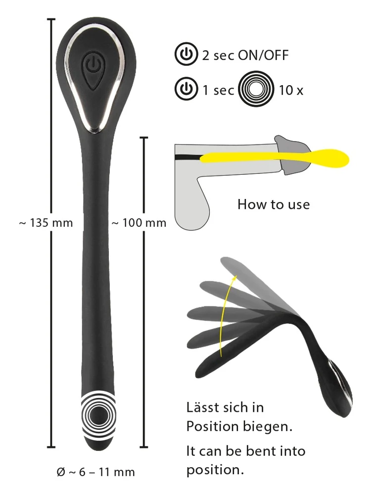 Penisplug Vibrating Bendable Dilator harnröhrenstimulation
