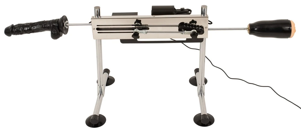 The Banger dubbelzijdige seksmachine met dildo's en sleeve