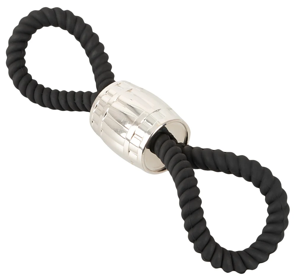 Rebel Heavy Rope Cock Strap with two Loops penisring
