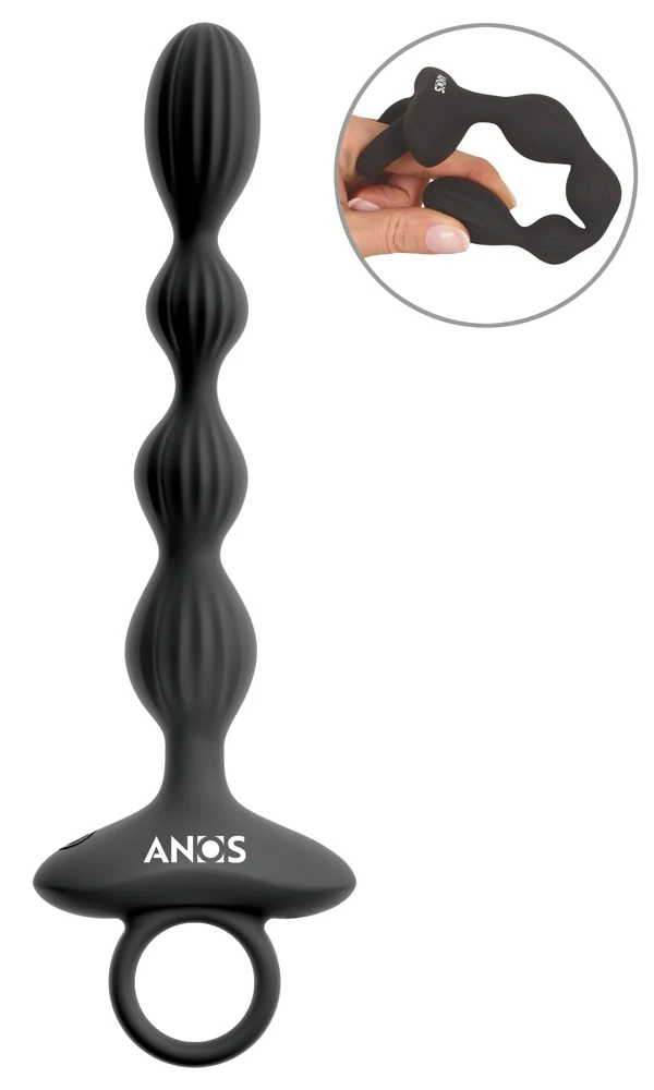 ANOS Flexible Anal Beads with Jumping Vibrations 21,1 cm toy