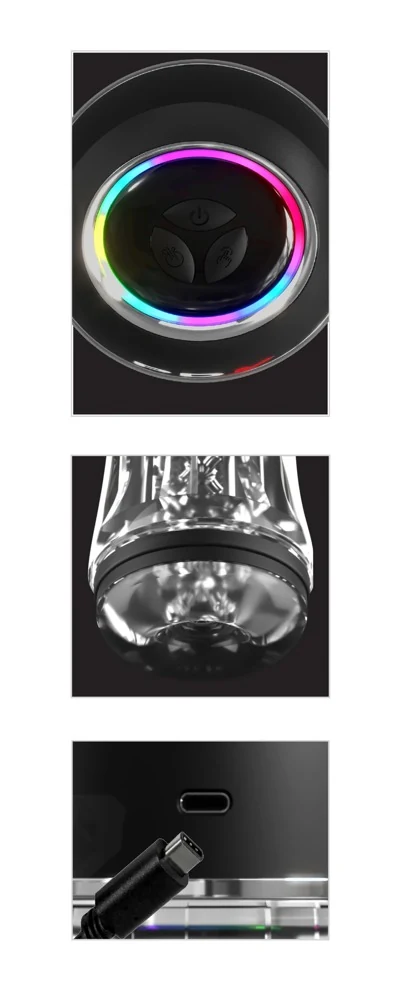 PDX Elite ViewTube Pro masturbator met vibratie en zuigfunctie