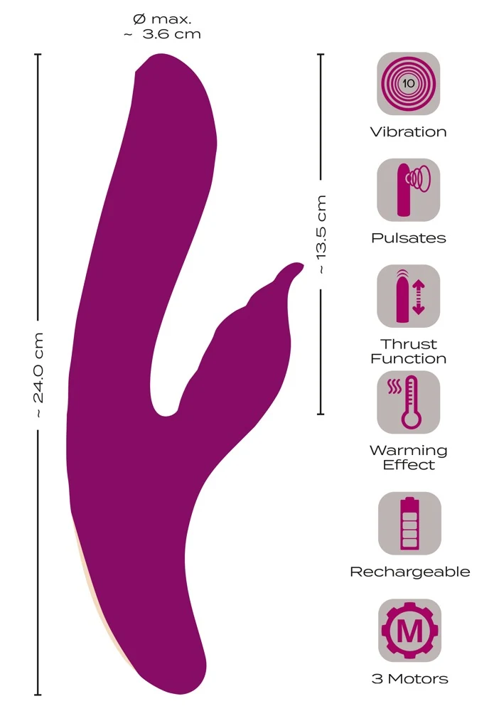 JAVIDA 4 Function Vibrator 24 cm