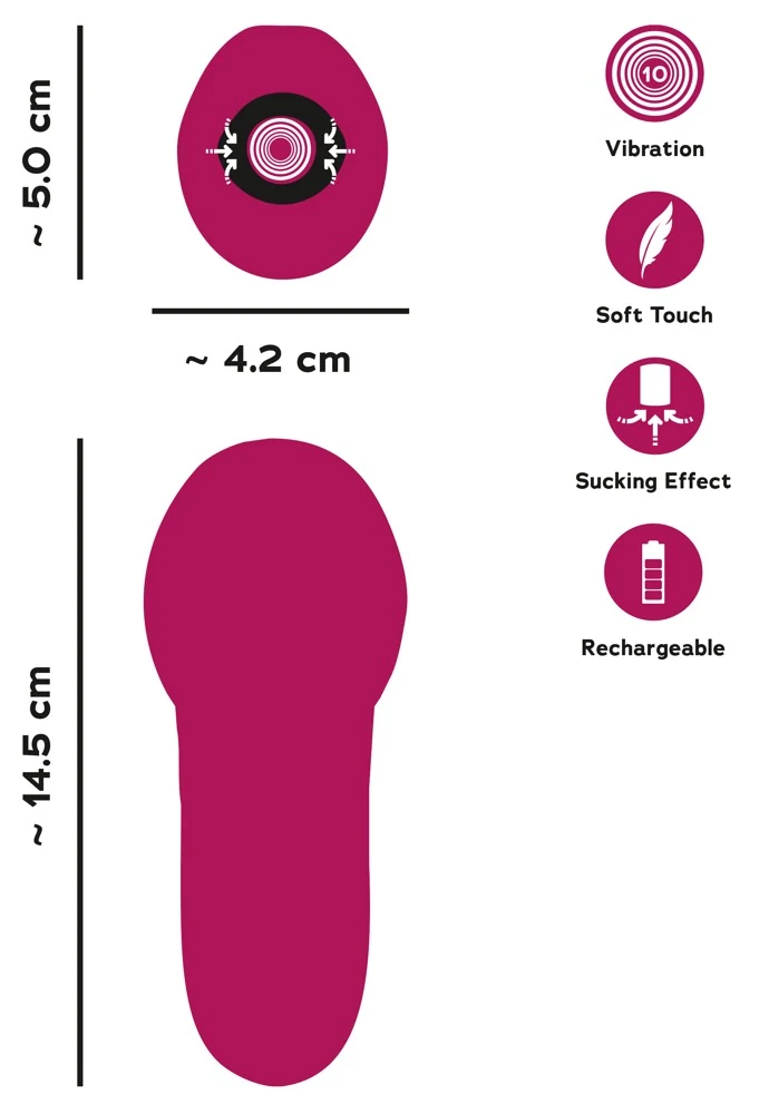 You2Toys Oral Fun Vibrator Sucking Mouth Vibrating Tongue 14,5 cm