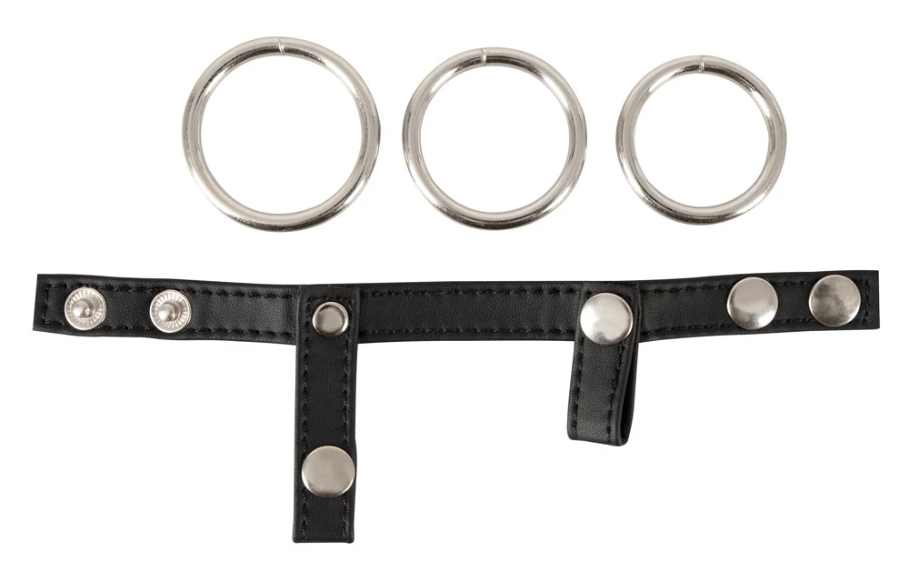 Verstelbare penis- en balring set met 3 ringen