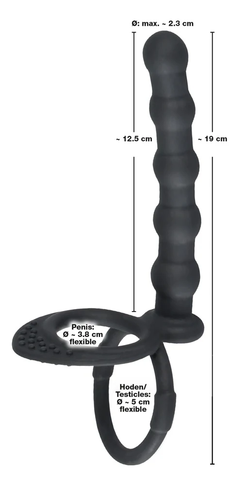 Black Velvets Cock ball ring 13,5 cm anal toy