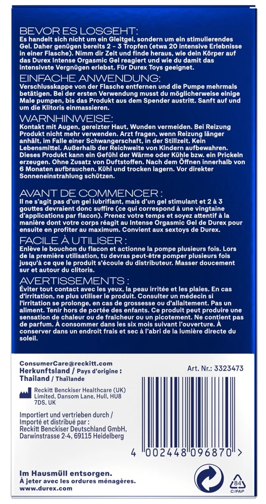 Durex Intense Orgasmic Gel stimulierende gele sprays