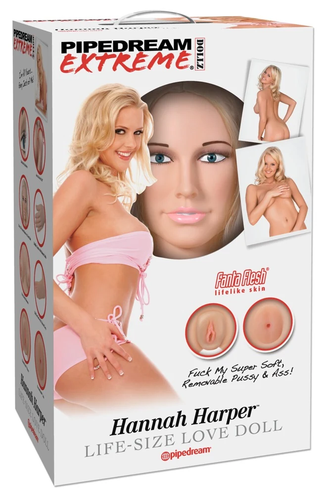 Liefdespop met uitneembare masturbator en 3D-gezicht