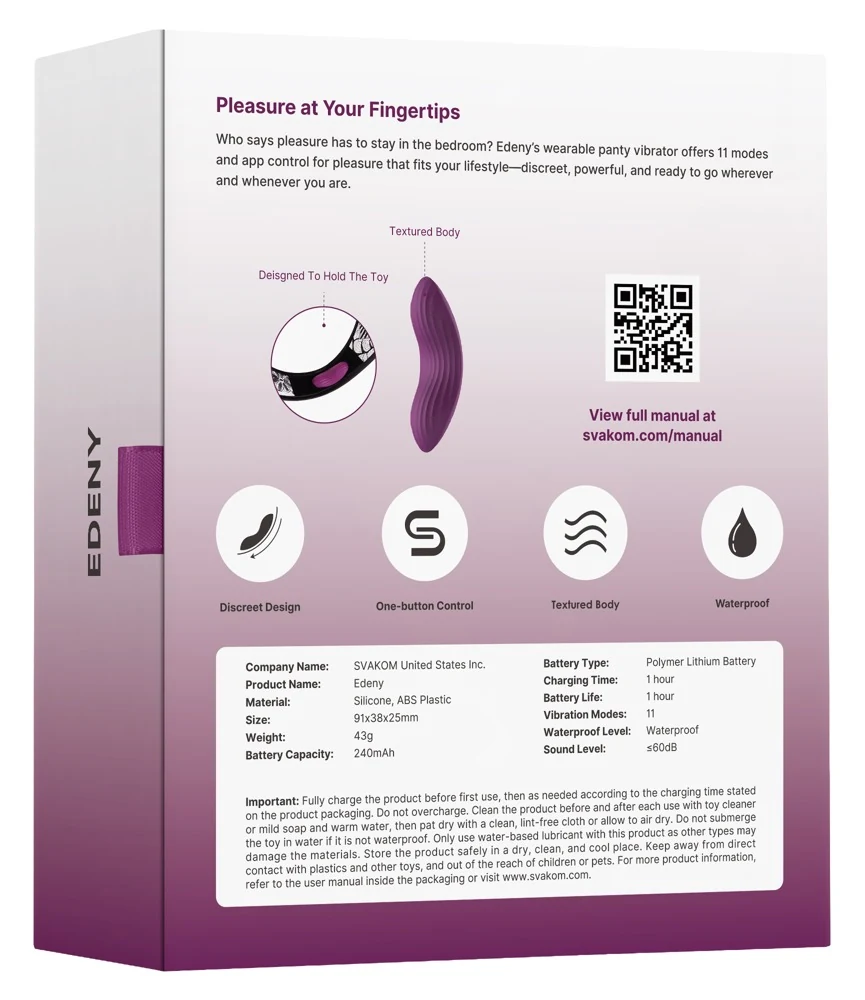 SVAKOM Edeny 9,1 cm vibrator