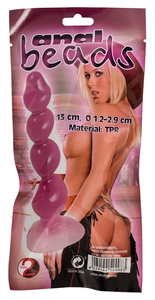 Anaalballen dildo met zuigvoet transparant paars