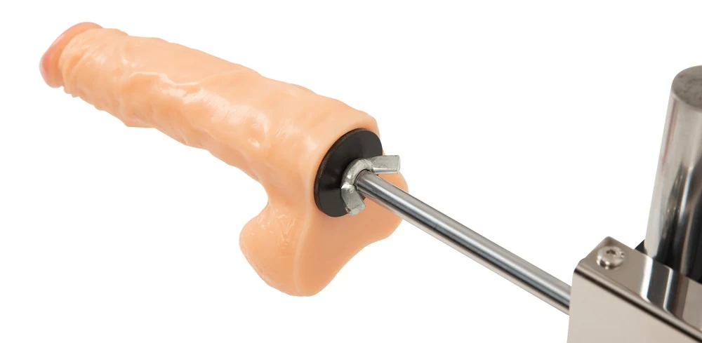 The Banger dubbelzijdige seksmachine met dildo's en sleeve