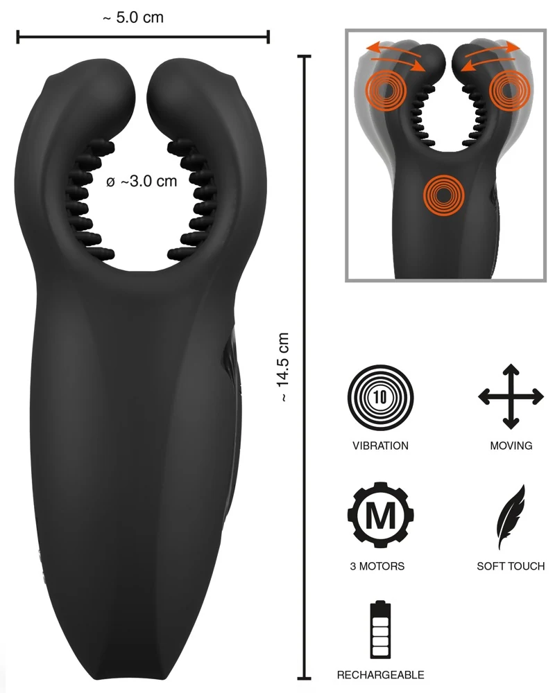 Rebel Man Wand with Vibration and Moving Wings masturbator