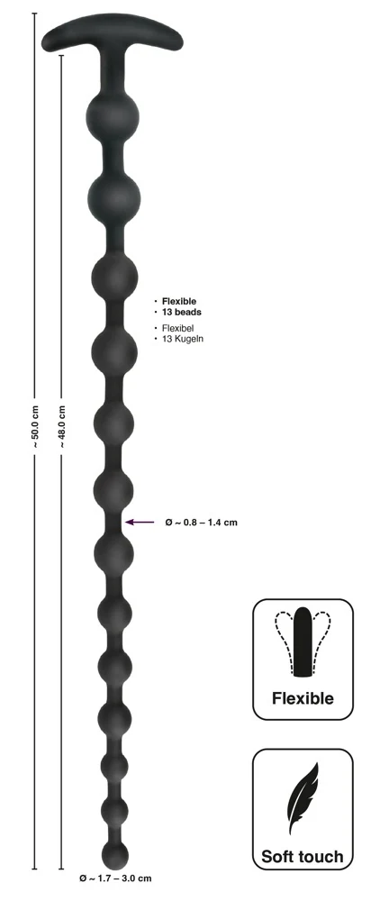 Black Velvets Anal beads 50 cm toy