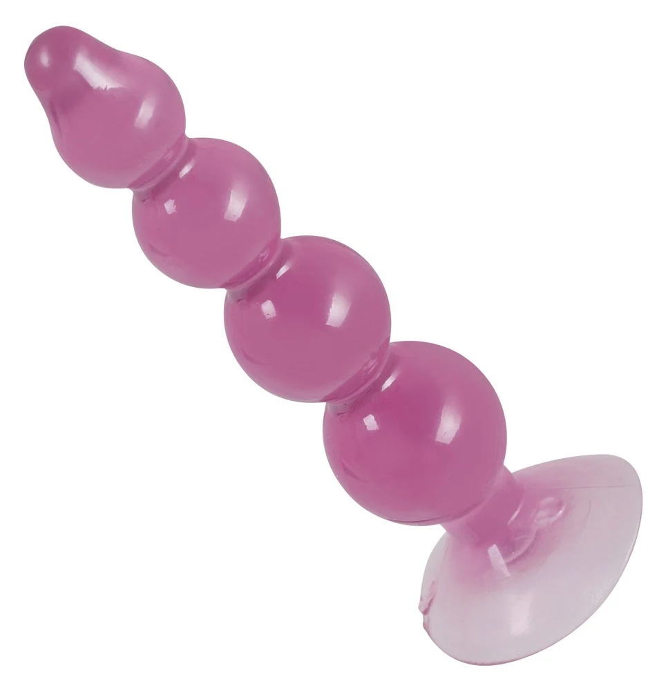 Anaalballen dildo met zuigvoet transparant paars