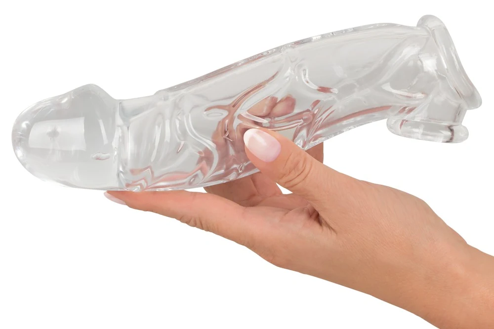 Crystal Penis Sleeve with extension ball ring penishülle