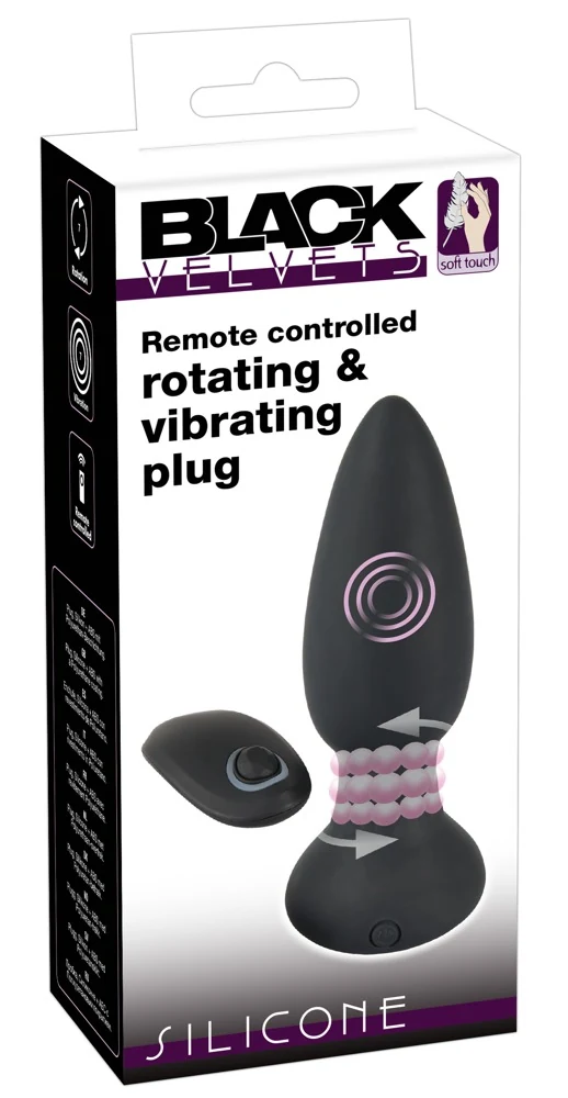 Black Velvets RC rotating vibrating plug 13,8 cm anal toy