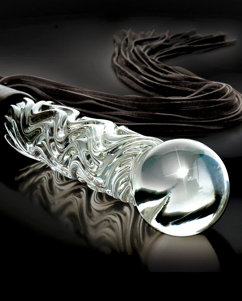 Icicles Hand Blown Glass Whip 63 cm dildo