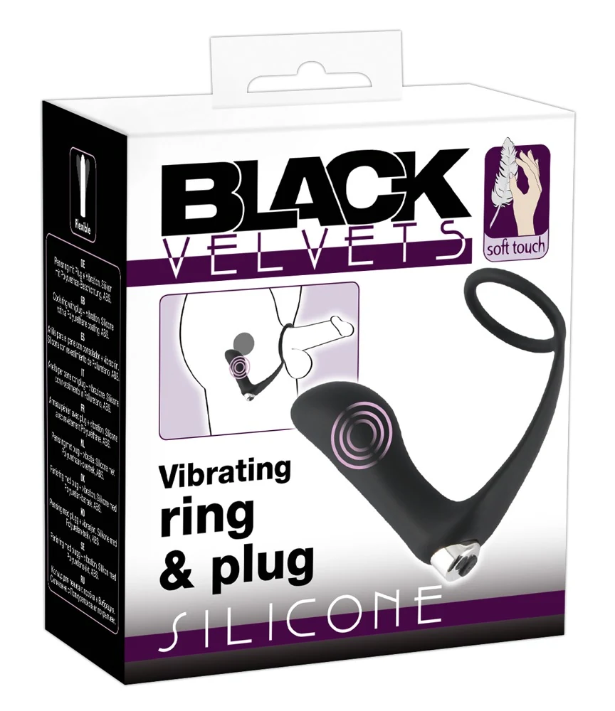 Black Velvets Vibrating Ring Plug 10,8 cm anal toy