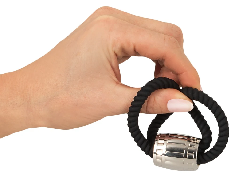Rebel Heavy Rope Cock Strap with two Loops penisring