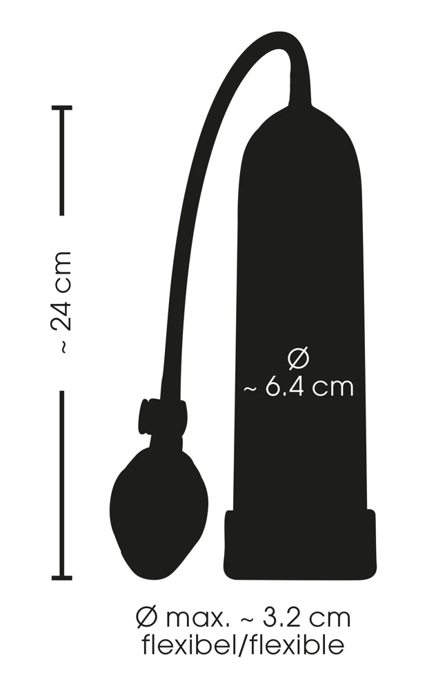 Penispomp met maatverdeling en ballenpomp