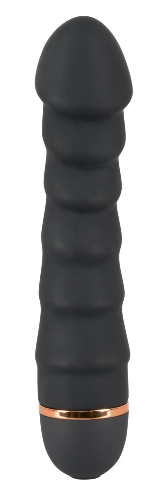 Zwarte vibrator met fluweelzacht siliconen oppervlak