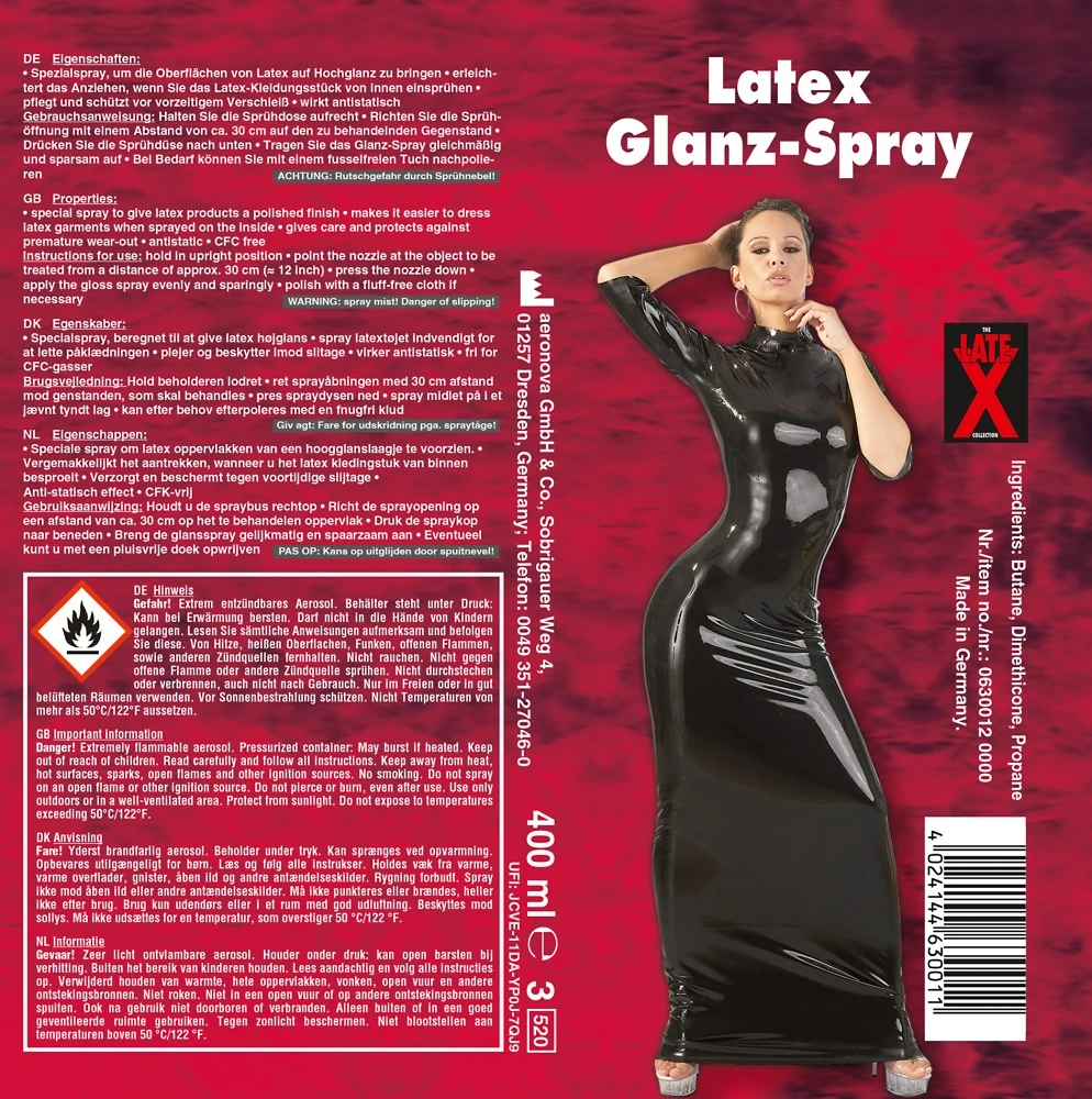 Late X Latex Glanz-Spray reiniger produktpflege