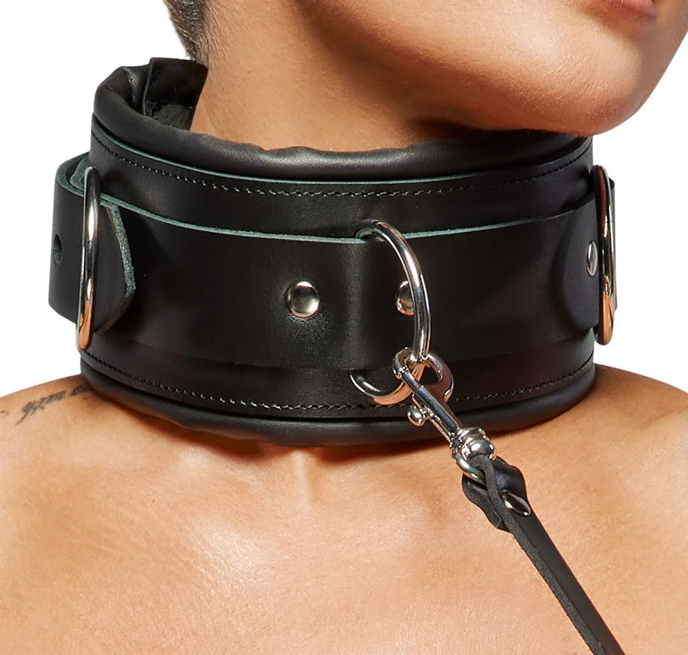 ZADO Halsfessel/Leine aus Leder bondage fesseln