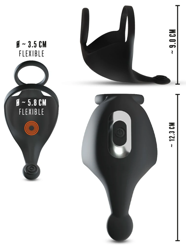 Rebel Cock ring with RC ball massager penisring