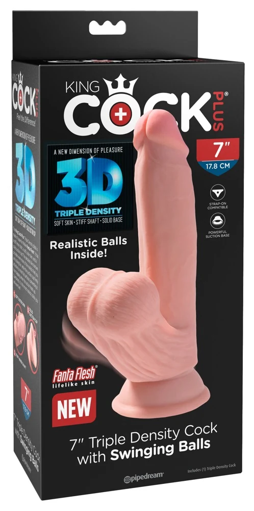 King Cock Plus Triple Density with Swinging Balls 21,5 cm dildo