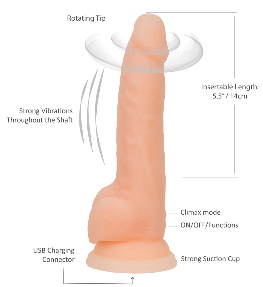 Naked Addiction 8“ Rotating Vibrating Dong 20,3 cm vibrator