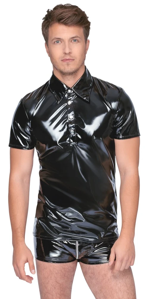 Black Level Poloshirt aus Lack