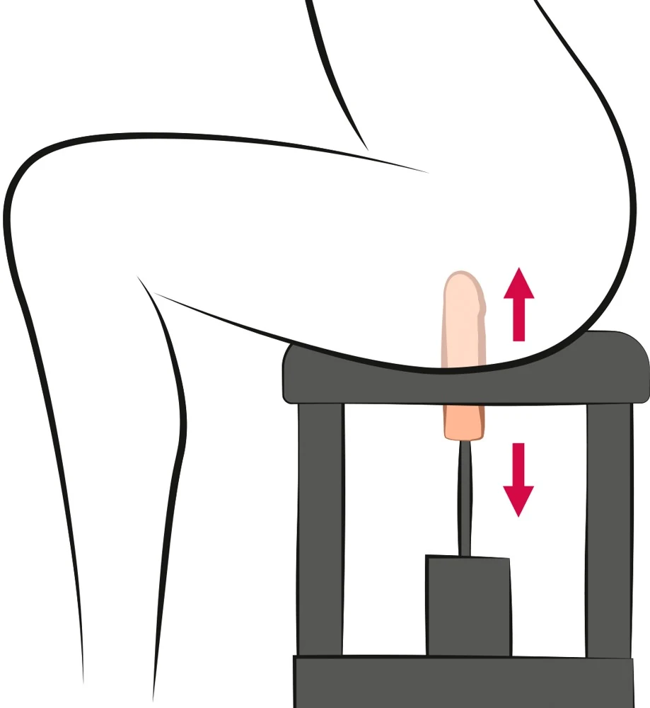 The Banger Sit-On-Climaxer seksmachine met dildo