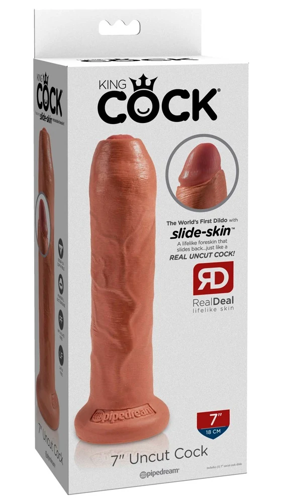 Realistische dildo met beweegbare voorhuid en zuigvoet