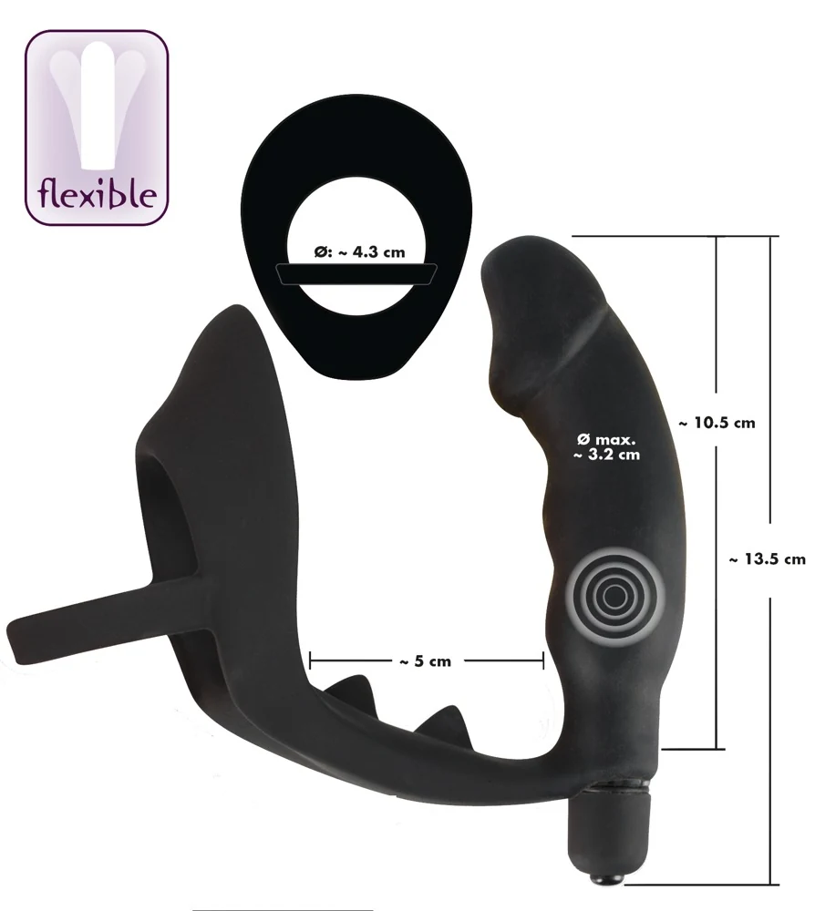 Black Velvets Ring Vibro Plug 11,2 cm anal toy