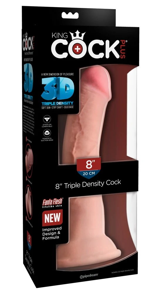 King Cock Plus Triple Density dildo met zuigvoet 24,1 cm